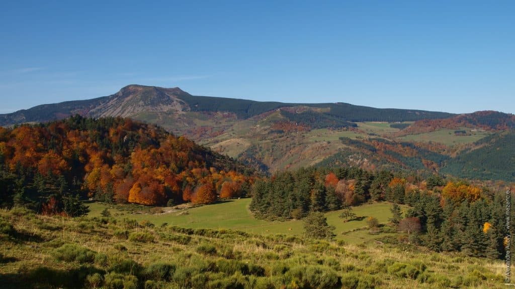 Paysage des Boutières et Mont Mézenc