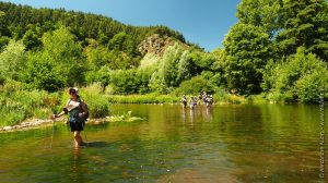 Traversée à gué de la Loire à Bonnefont